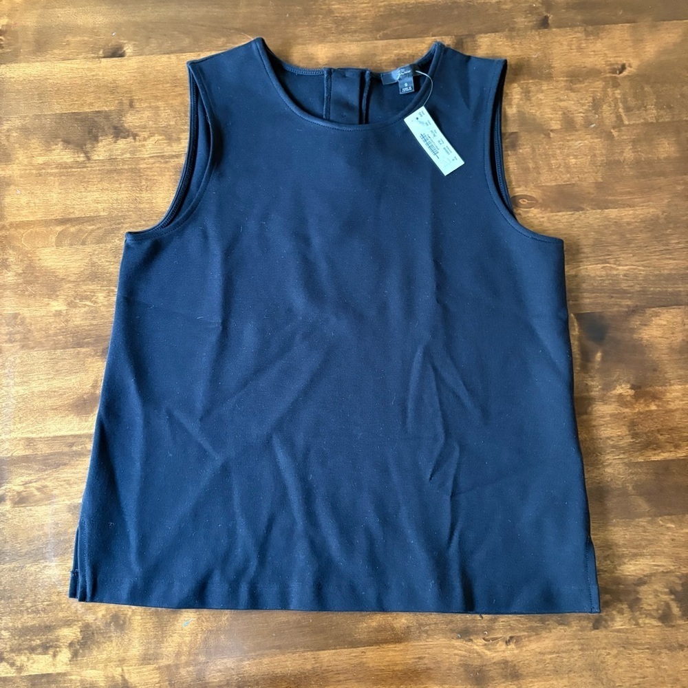 J. Crew Black Classic Minimalist Style Sleeveless Blouse Size S